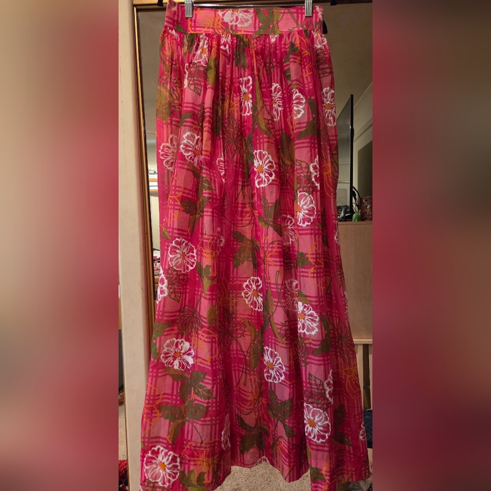 Vintage Handmade Floral Pink Women's Skirt